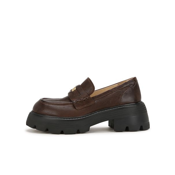 Sheii Su Yinyin's same style horse version~Small gold coins, thick soled, lazy person, one foot kick, Le Fu single shoe,_voghion.com