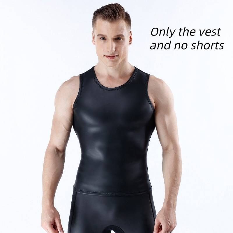 1,5 mm glatte Leder-Tauchweste für Herren, warmer Tauchanzug zum Schwimmen und Tauchen, superelastisch, glattes Leder_voghion.com