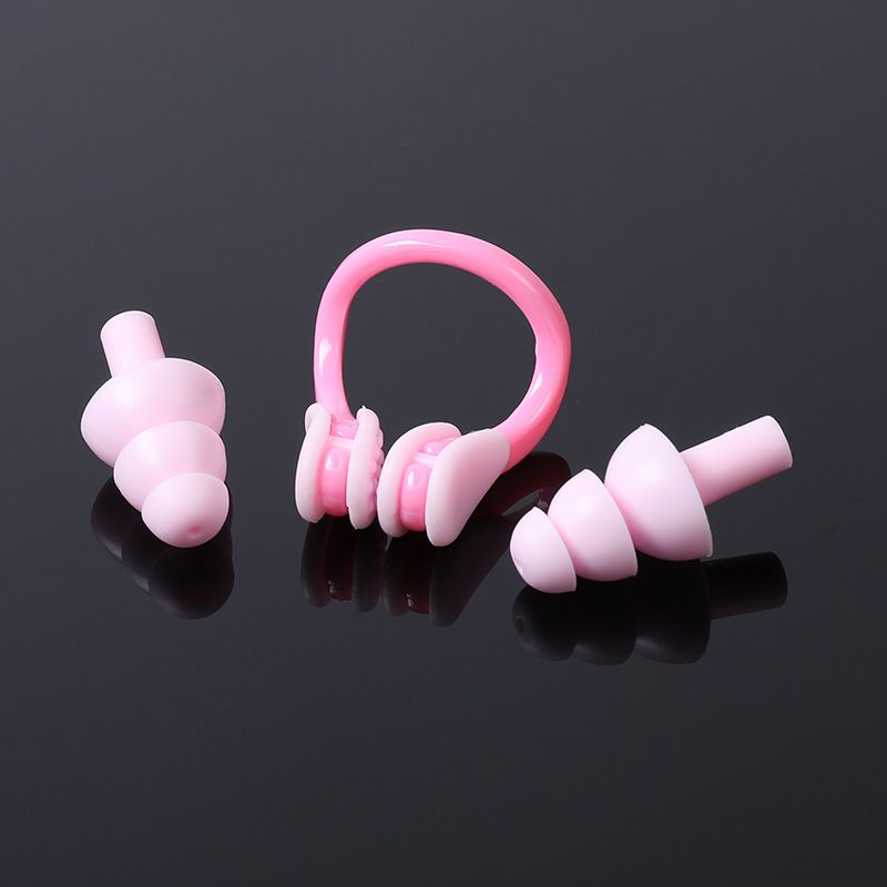 Silicone box with choking and anti noise tool set, nose clip earplug swimming equipment_voghion.com