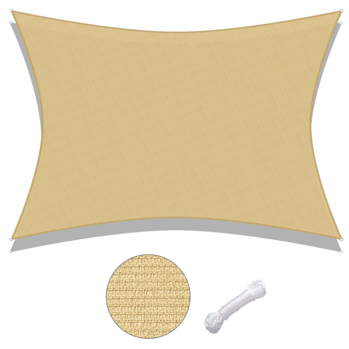 13'x19' Rectangle Sun Shade Sail/beige_voghion.com