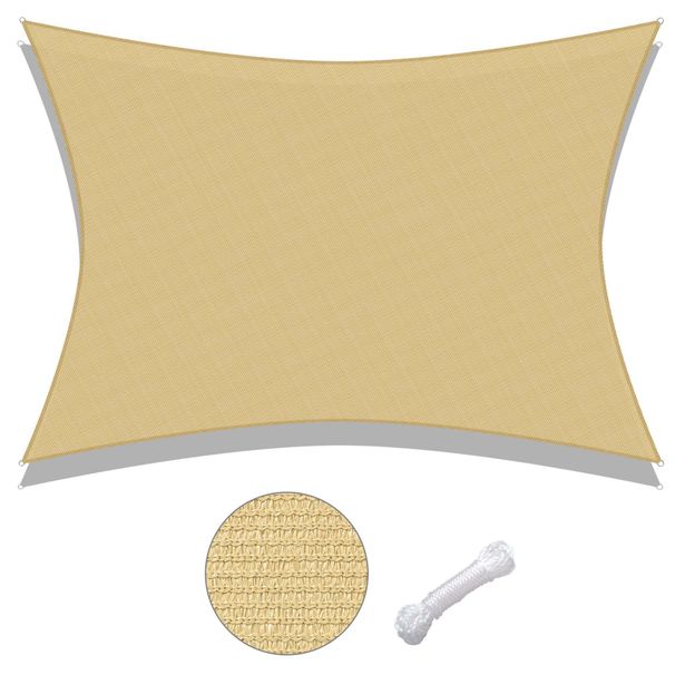 13'x19' Rectangle Sun Shade Sail/beige_voghion.com