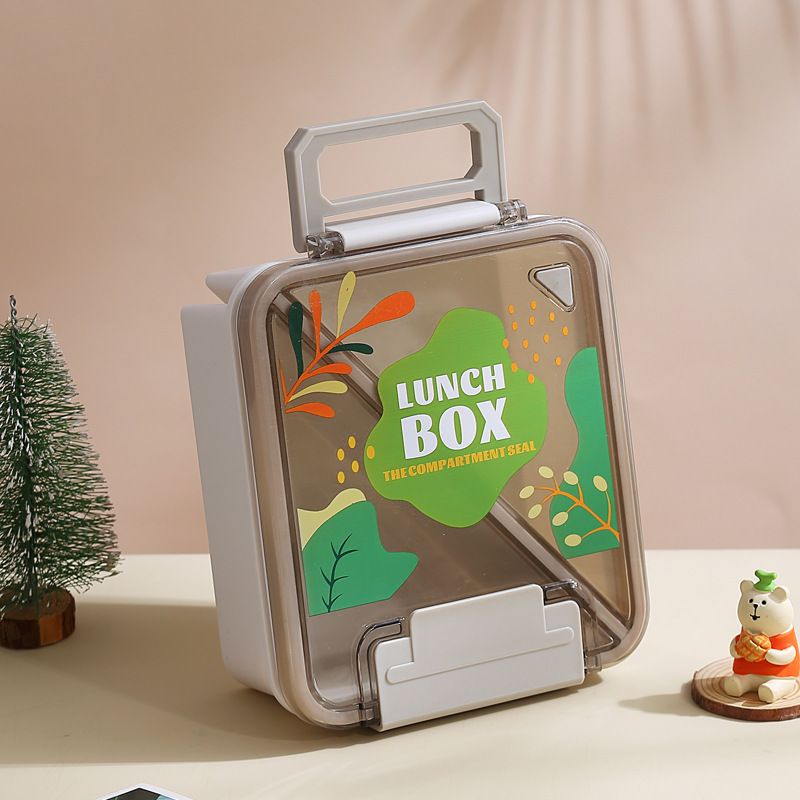 Portable Flip Lunch Box Water Cup Set Sandwich Fruit Salad Lunch Box Sealed 2 Compartment Microwave Lunch_voghion.com