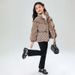 Girls' Winter Coat, Korean Style Casual Cotton Padded Jacket, Sweet And Fashionable Down Jacket For Middle And Large Children_voghion.com