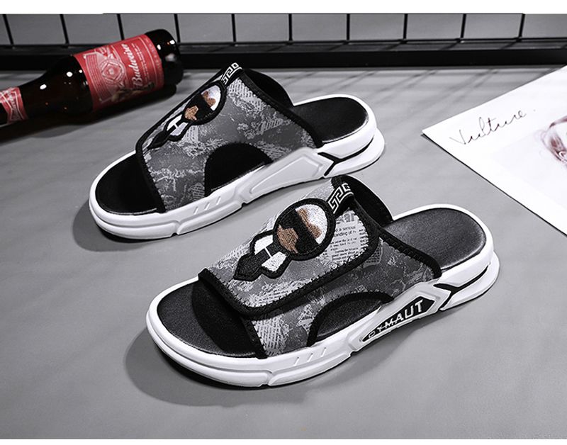 Men Light Weight Flat Slide Non-Slip Sandals Sandals Soft Beach Shoes_voghion.com