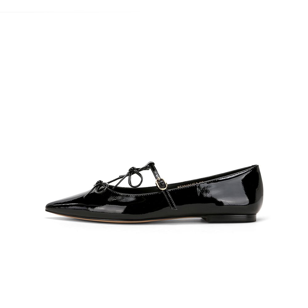 Geitenleren versie ~ Franse stijl Temperament puntige neus strik flats dames 2025 nieuwe aankomst lente & herfst flat Mary_voghion.com