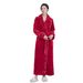Flannel Splicing Long Lapel Long-sleeved Nightgown Warm And Comfortable Loungewear Women's Pajamas_voghion.com