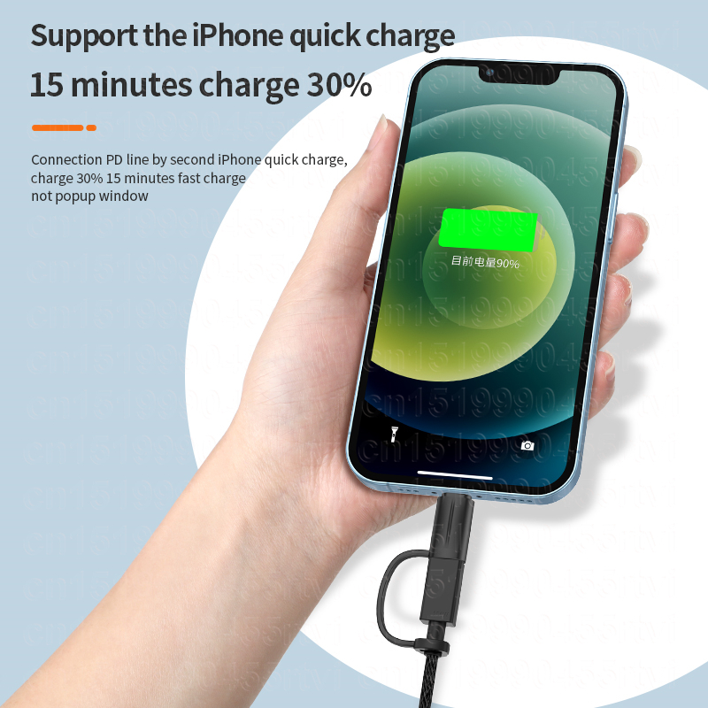 Lighting  Adapter PD27W Fast Charging 8-Pin Male To Type C Female Data Adapter For iPhone 14 13 Pro USB Type C_voghion.com