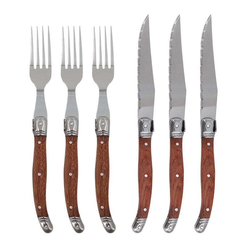 Stainless steel steak knife and fork, pear wood handle, steak knife and fork set, foreign trade Western food tableware_voghion.com
