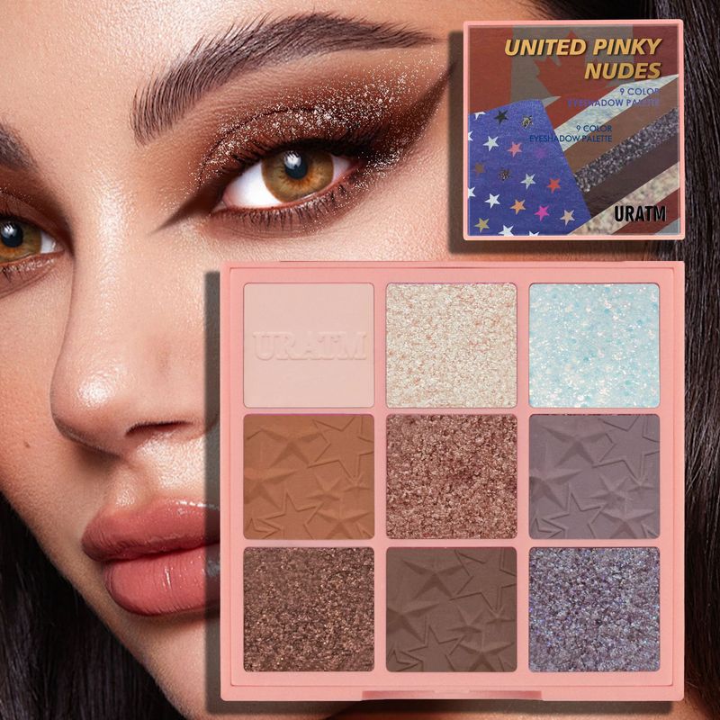 Nine-color flag eyeshadow Pearl matte eyeshadow tray natural waterproof lasting high light fine flash makeup tray_voghion.com