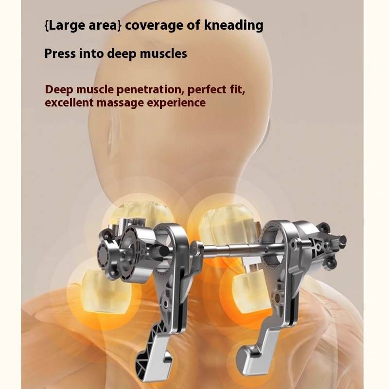 Rechargeable Neck And Shoulder Massager With Heat Therapy - 6 Massage Nodes, 3 Speed Levels, Handheld & Portable For Home & Office Use​_voghion.com