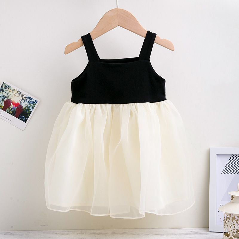 Baby clothes girls summer dress 2023 new children's dresses summer baby sleeveless splicing halter princess skirt_voghion.com