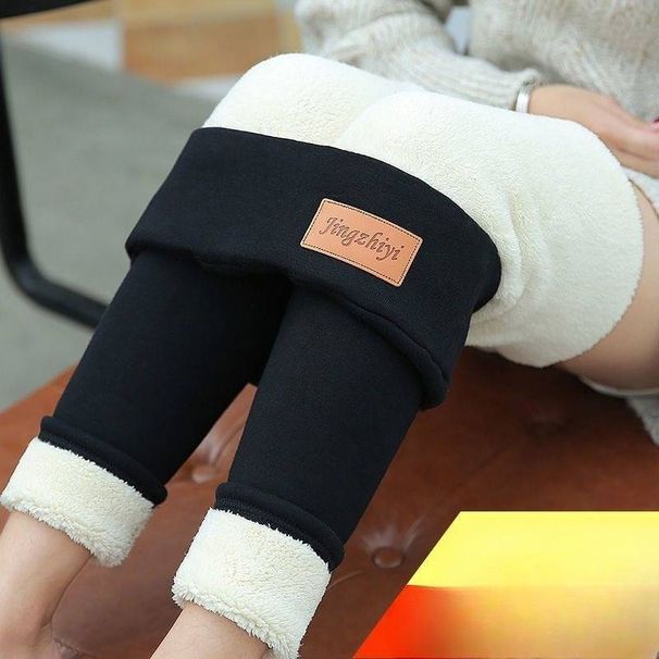 Women's Clothing Extra Thick Lambskin Leggings One Piece Pants With Velvet And Thickening For Outer Wear Large Size Fat MM Northeast Warm Cotton Pants_voghion.com