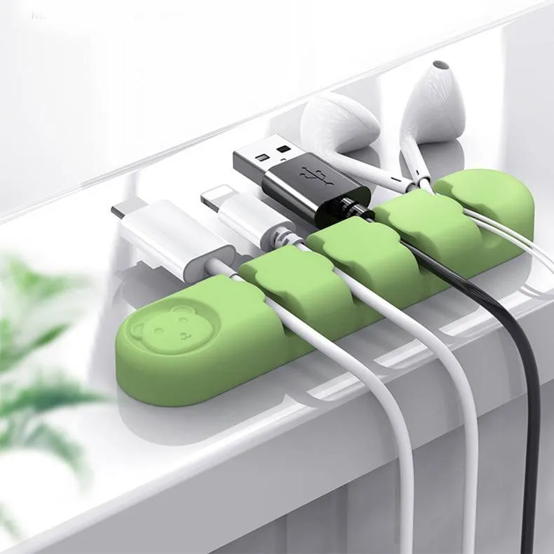 1 organiseur de câbles USB, support de câble de charge, gestion des câbles pour voiture, bureau, établi, chambre à coucher, table de chevet - 4 clips_voghion.com