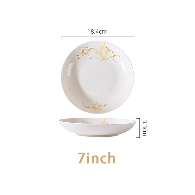 2025 Nieuwe Camellia Keramiek Serviesset | Jingdezhen Luxe Bordenset – Elegante Dame Stijl, Cadeauklare Borden & Serveerschalen_voghion.com