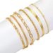 Metal 5 Piece Set Simple Multi Layer Chain Bracelet_voghion.com