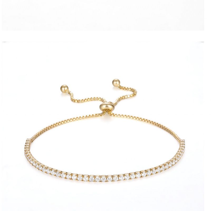 Heißer Verkauf S Reinem Silber Licht Luxus Intarsien Tennis Ins Stil Einstellbare Volle Diamant Armband Zubehör_voghion.com
