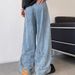 Hong Kong Style Design Wide-leg Jeans Men's Slightly Pulled Loose Large Size Light-colored Pants_voghion.com