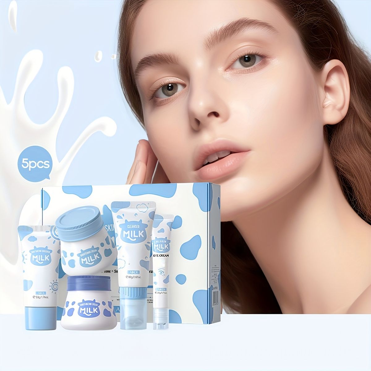 5 stuks melk geschikt voor, waaronder handcrème, reiniger, gezichtsmasker, dagelijkse huidverzorgingsset, hydraterende crème voor vrouwen,_voghion.com