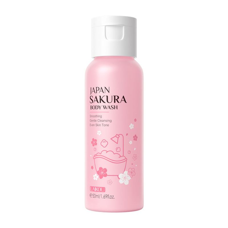 Scrubs & Bodys Treatments LAIKOU Japanese Sakura Bath & Hair Care Set Single Bottle Hydrating Moisturizing Cleansing English_voghion.com