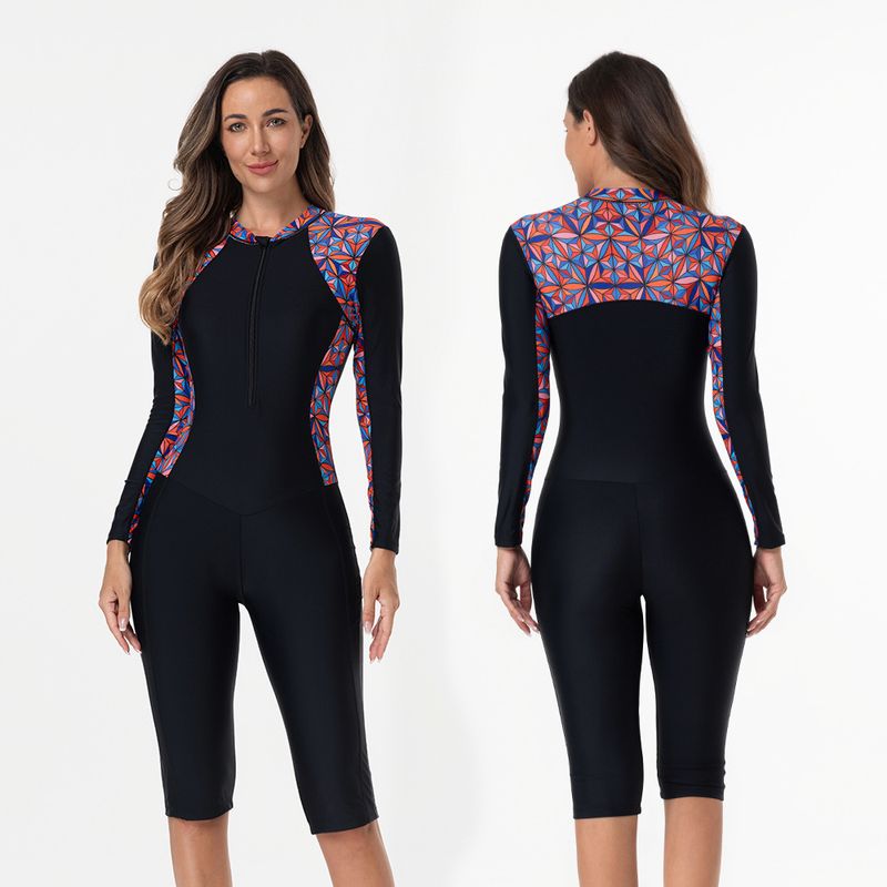 Vêtements pour femmes, combinaison de surf une pièce à manches longues, nouveau boxer, combinaison de plongée, maillot de bain conservateur grande taille_voghion.com