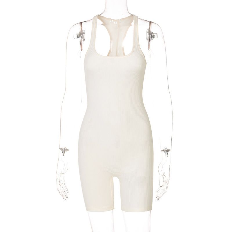 Nuova tuta da yoga sportiva attillata a vita alta in maglia tinta unita da donna_voghion.com