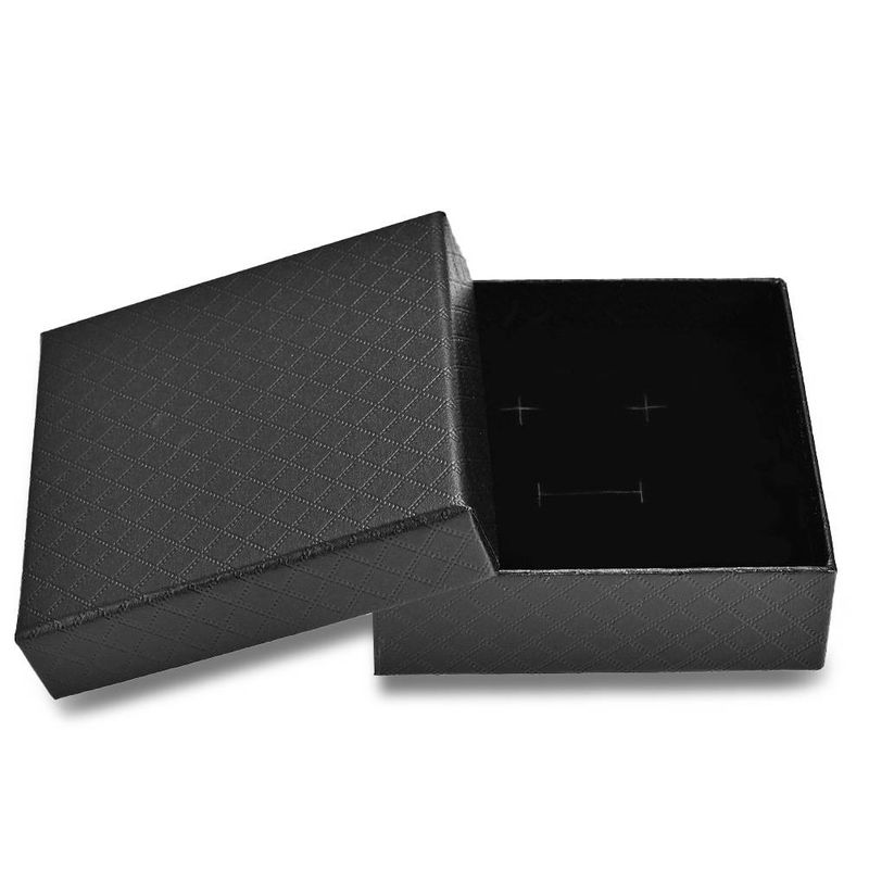 Dames sieraden titanium stalen ring oorbel geschenkdoos diamant geruit zwart papieren verpakkingsdoos hanger set sieradendoos_voghion.com