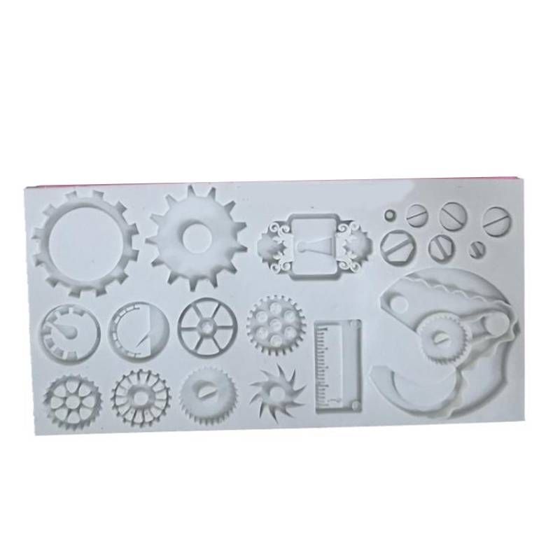 Mechanische Zahnrad-Silikon-Kuchen-Fondant-Form für Bastelprojekte_voghion.com