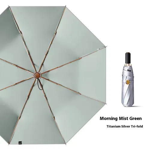 Parasol double couche avec protection UV haut de gamme – Tissu TPE élégant avec cadre renforcé (ouverture manuelle, conception à longue poignée)_voghion.com