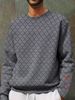 Felpa girocollo a maniche lunghe pesante da uomo - Vestibilità comoda, fodera in morbido pile, top casual invernale con motivo a quadri e blocchi di colore_voghion.com