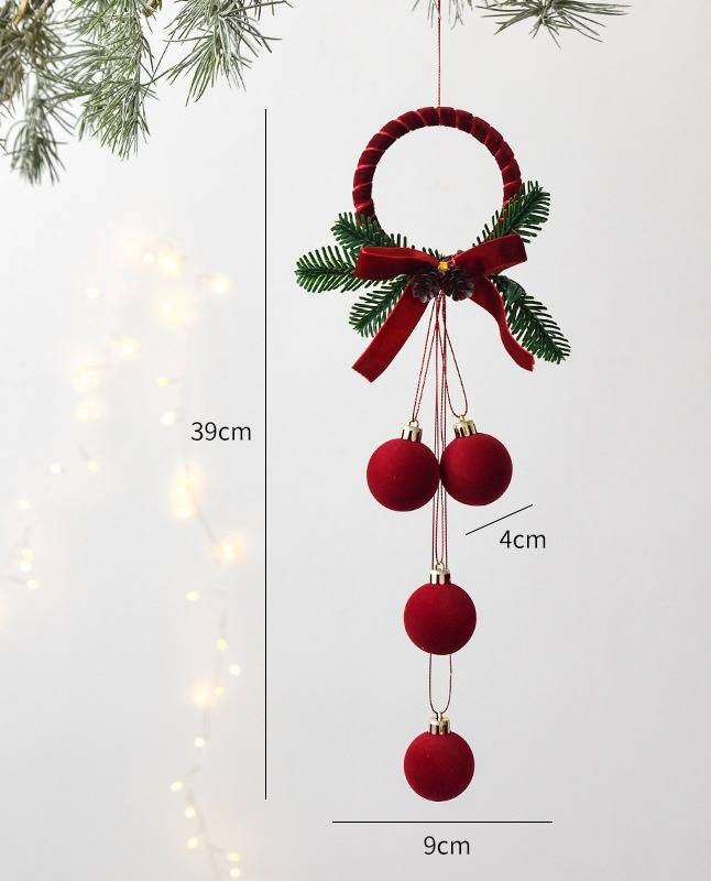 Flocked Christmas Bell Ornaments With Glitter – Elegant Red Velvet Hanging Decor For Tree, Home & Holiday Party_voghion.com