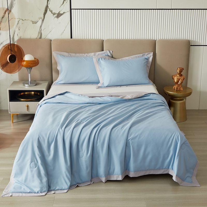 Air Conditioning Quilt Solid Color Thin Summer Quilt Three Piece Set_voghion.com