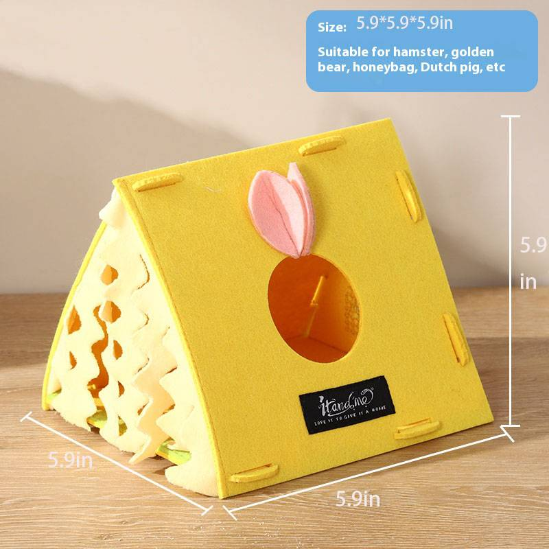 Hamster Teepee Tent Tunnel Sugar Glider Hideout, Small Animal Felt Tent House Forest Corner Small Animal Bed Cave For Hedgehog Playing And Sleeping_voghion.com