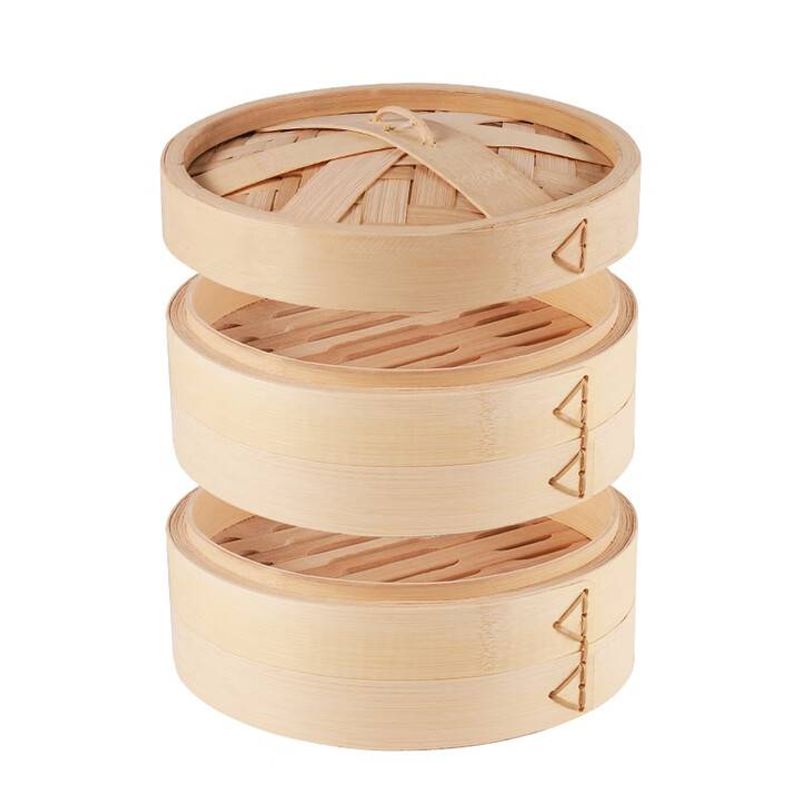 ​​Bamboo Steamer Set - 2-Layer Deep Design With Lid For Dumplings, Buns & Dim Sum (Commercial & Home Use)​_voghion.com