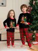 Flame Retardant Fabric Children's Suit 2025 Medium And Small Children's Pajamas Christmas Tree And Beautiful Deer Print Home Clothes_voghion.com