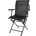 Foldable Swivel Patio Chair With Armrest And Mesh Back_voghion.com