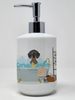 Black Dapple Dachshund Ceramic Soap Dispenser Hand Soap Dispenser Pump Bottles for Bathroom Kitchen, Empty Refillable Liquid Soap Container_voghion.com