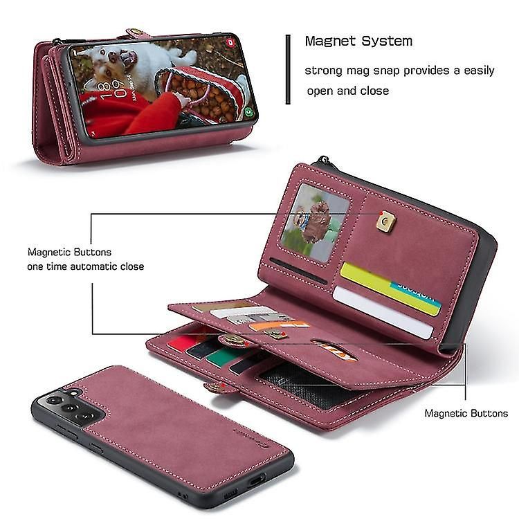 Voor Samsung Galaxy S22 5g Caseme 018 Afneembare multifunctionele leren telefoonhoes_voghion.com