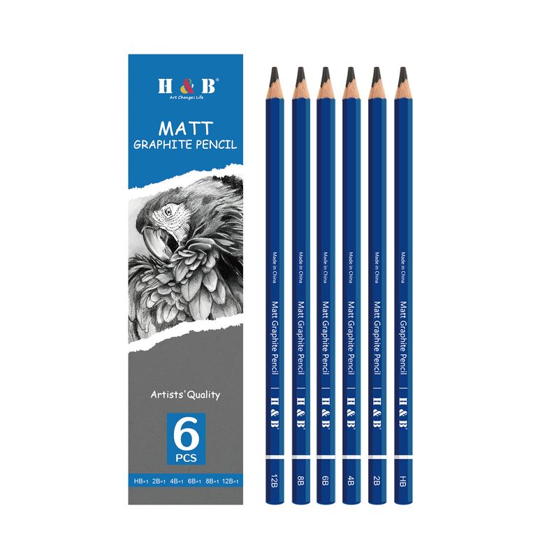H&B Mattes Skizzierset – 6/9-teiliges professionelles Zeichenset für Künstler, Studenten und Anfänger (HB-Bleistifte, Holzetui, Prüfungs- und Künstlerbedarf)​_voghion.com