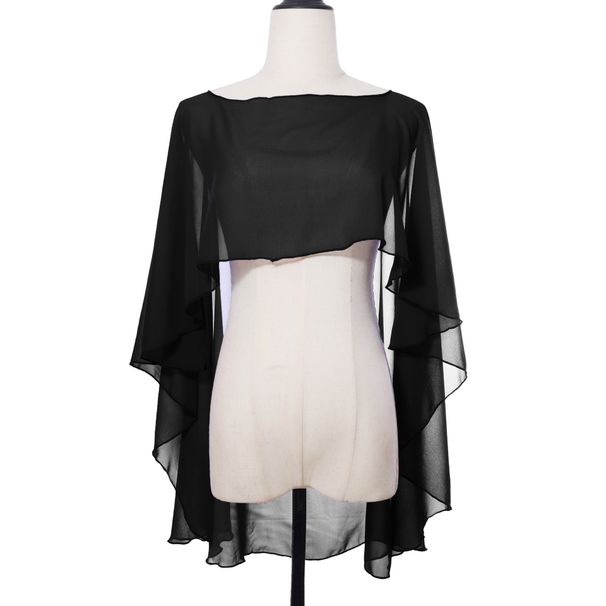 Chiffon Pullover Shawl Cape - Lightweight Sun Protection & Arm Cover For Women (Elegant Extended Wrap, Breathable Fabric)_voghion.com