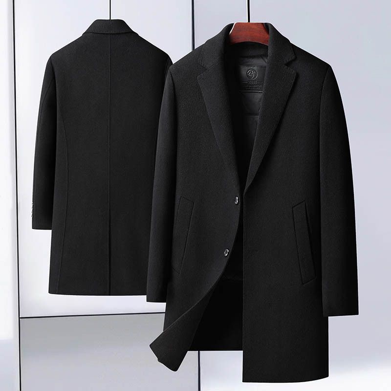 Nordmann Winter New Handmade Double-Sided For Men, Mid-Length Single-Breasted With Detachable Goose Down Liner, Fashionable_voghion.com