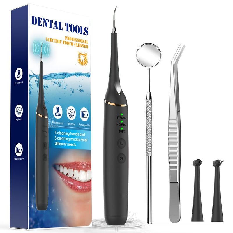 Removedor de tártaro dental elétrico, raspador sônico, cuidados bucais, removedor de tártaro para clareamento dos dentes, manchas, limpador de amassados_voghion.com