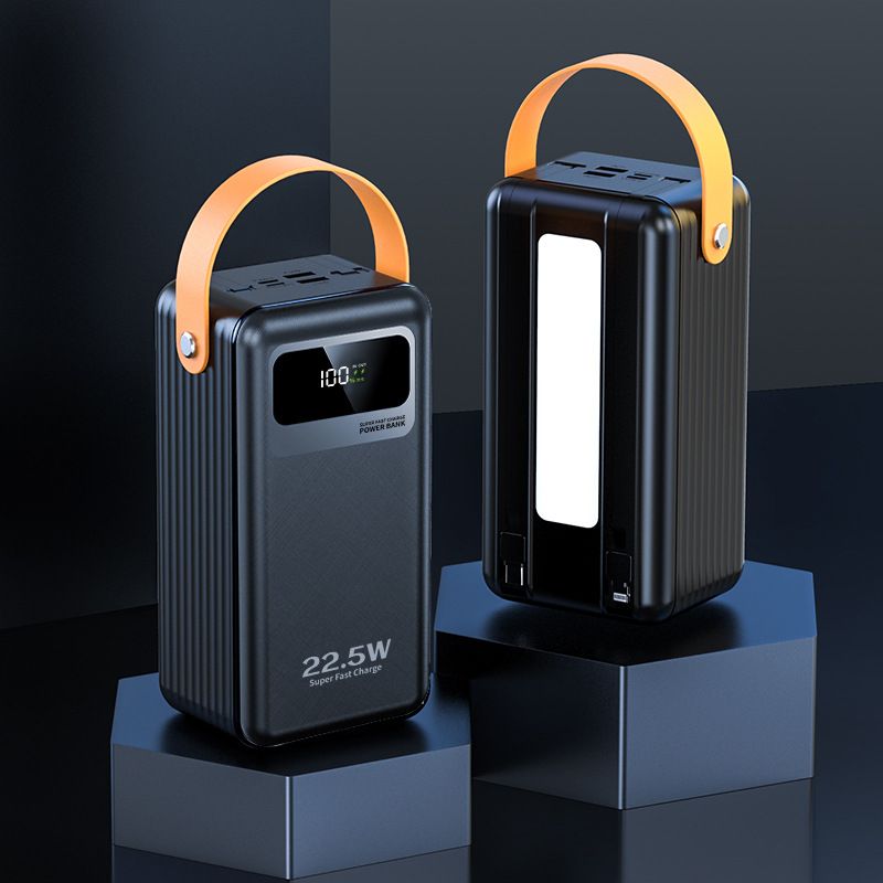 50000mAh Portable Power Bank - High Capacity, Outdoor Use With Emergency Light (Universal Compatibility)_voghion.com