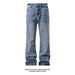 Men's Clothing Wash Bootcut Jeans - Vintage Blue Denim Pants With Cleanfit Style, Comfortable Mid-Rise & Stretch Fit For Casual Wear (M-5XL)_voghion.com