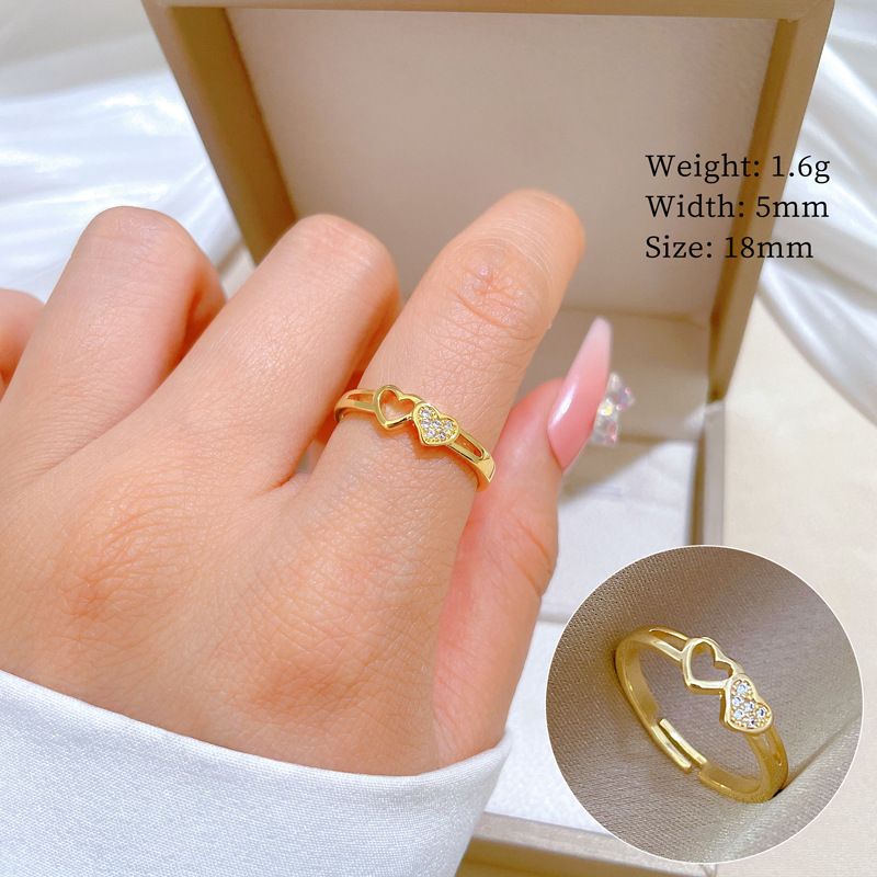 【 Oro vero 】 Love Thread Sky Compact con apertura regolabile, anello semplice fatto a mano, anello di coppia_voghion.com