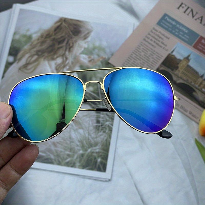 Top Bar Aviator Fashion Sonnenbrillen Für Damen Und Herren Retro Verspiegelte Gläser Outdoor Brille Zum Autofahren Strandreisen, UV400_voghion.com