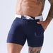 Men's Clothing Layer Extra Large Size Men's Four Point Pocket Swimming Trunks Men's Solid Color Quick Drying Nylon Lace Up Boxer Swimming Trunks_voghion.com