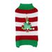 Chrëschtdag Hausdéierkleeder Gewieft Stretch klassesch routgréng gestreift Kiefer Hoerball Hondspullover_voghion.com