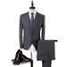 CT Men's Korean Style Slim Fit Suit Set Large Size Business Casual Groom Tuxedo Blazer_voghion.com