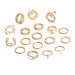 Cross-Border New European And American Alloy Ring 18-Piece Set Creative Personality Geometric Metal Style Stacking Joint_voghion.com