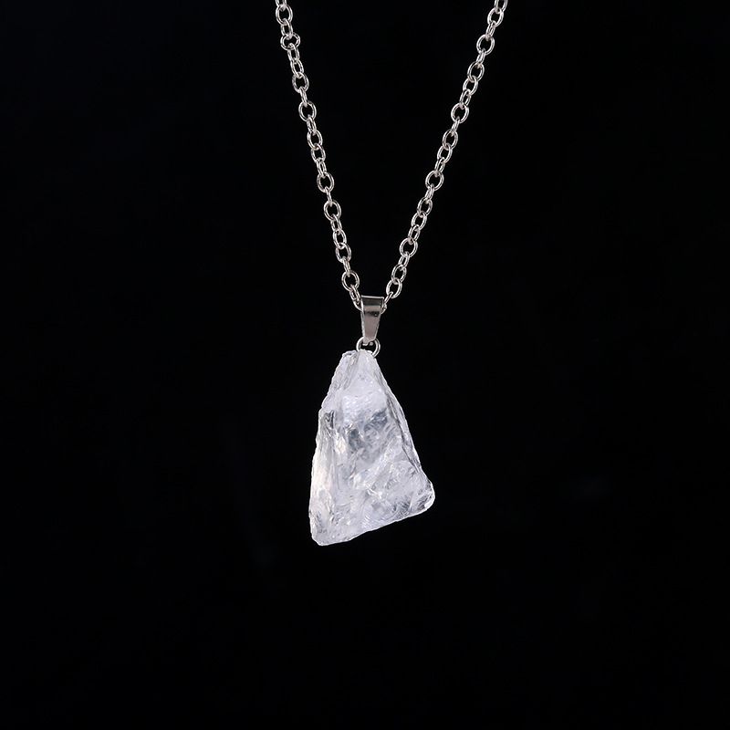 ​​Natural Amethyst & Rose Quartz Pendant Necklace - Raw Stone Crystal DIY Jewelry, Healing Crystal Accessory​_voghion.com